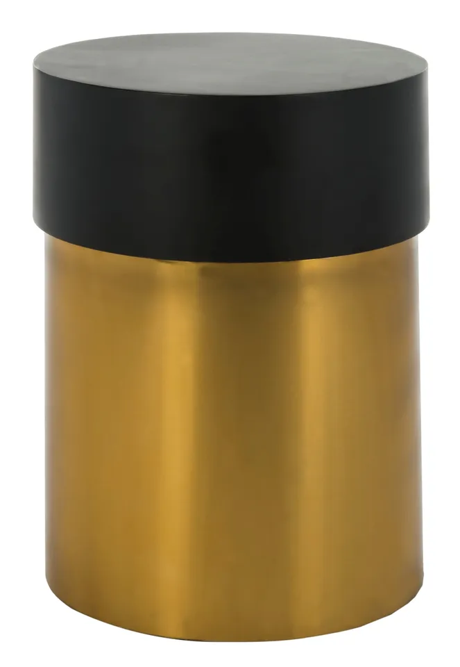 Solstice Round Side Table - Black / Gold