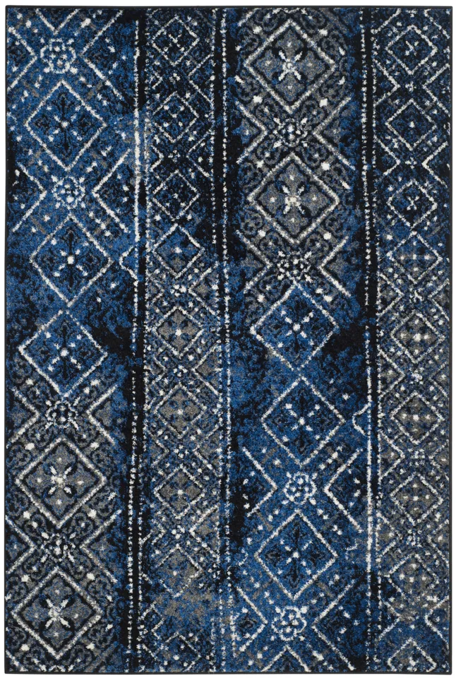 Arlo Home Woven Area Rug, ADR111A, Silver/Black,  5' 1" X 7' 6"