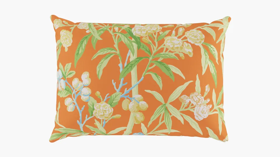 Outdoor 14" x 20" Lumbar Pillow, Mandarin Lanai, 14" x 20"