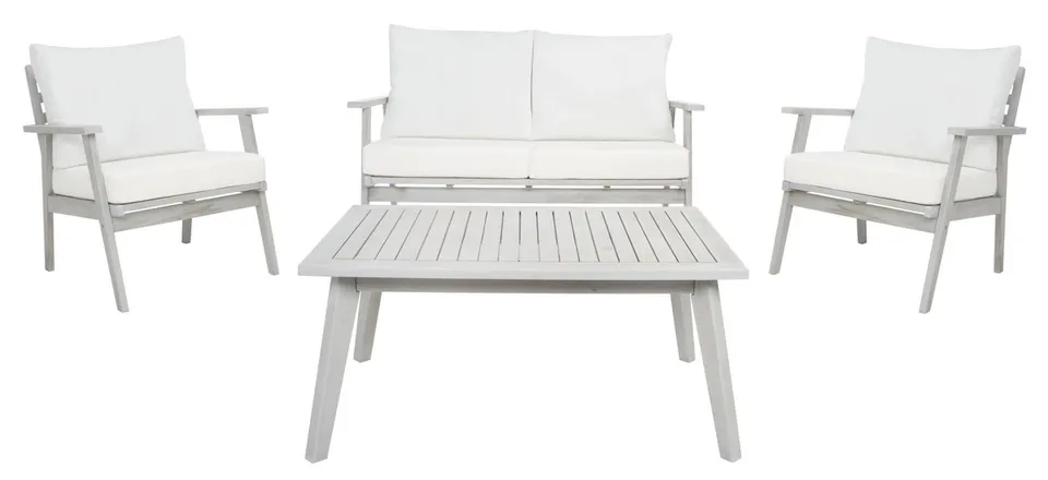 Castalia 4 Piece Outdoor Living Set - Gray/Beige