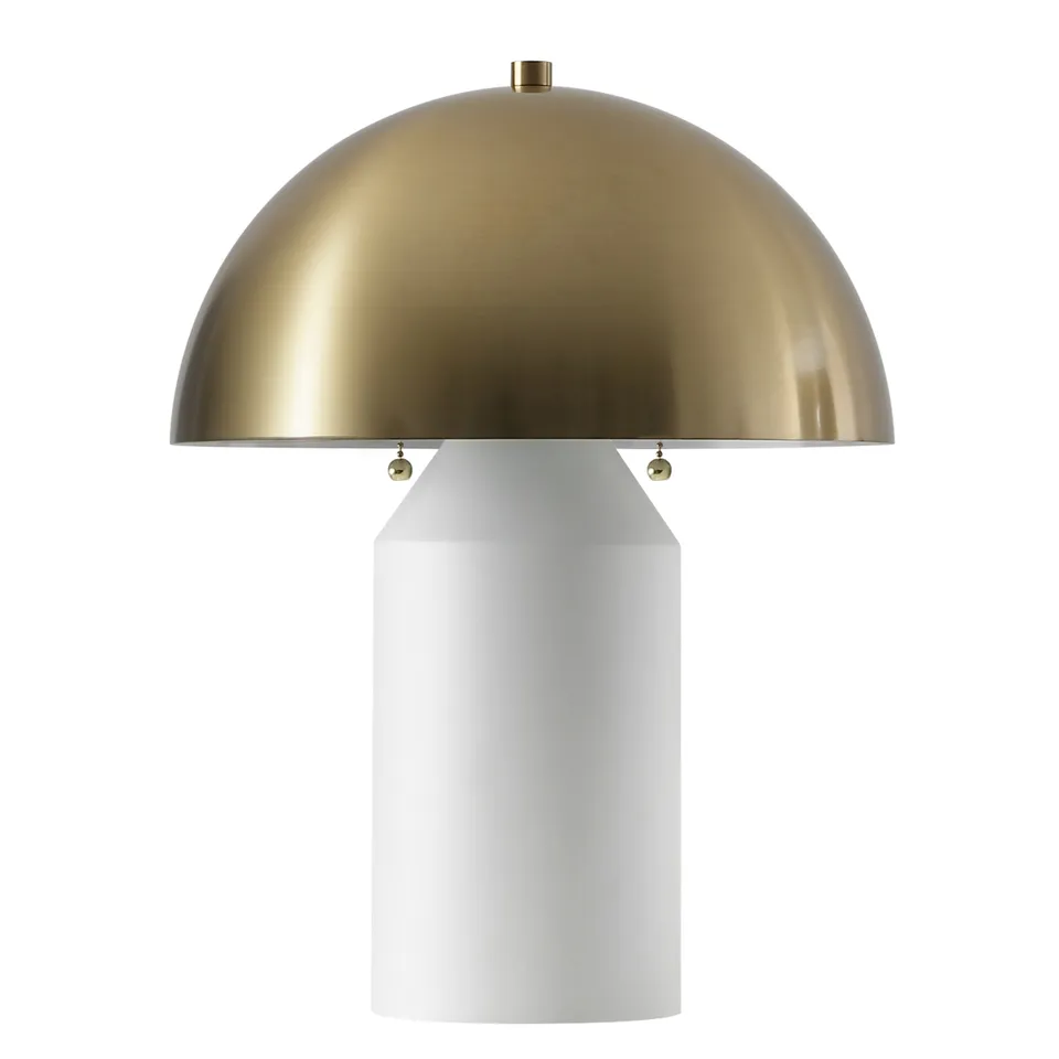 Jove 17.5" Table Lamp - White/Brass
