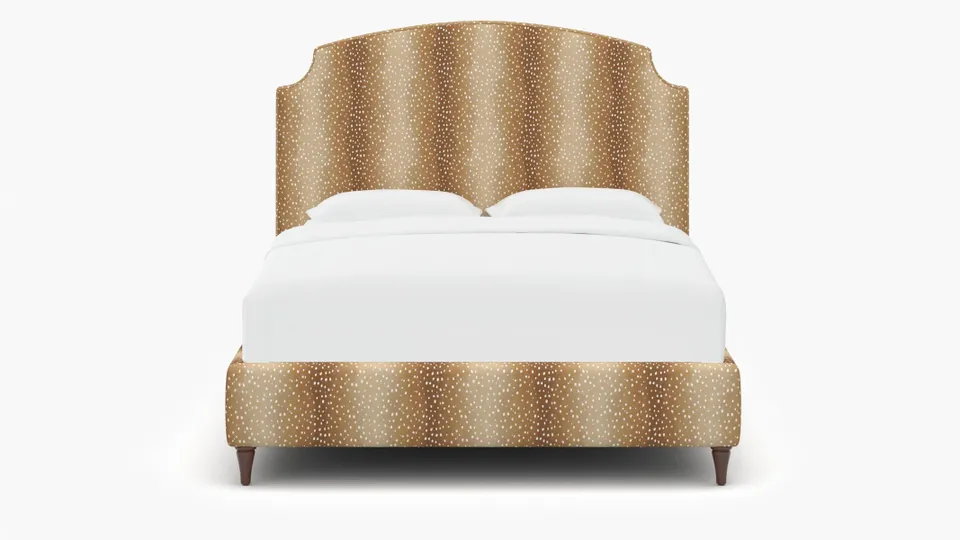 Cove Bed, Faline, Walnut Decorative Tapered Leg, King