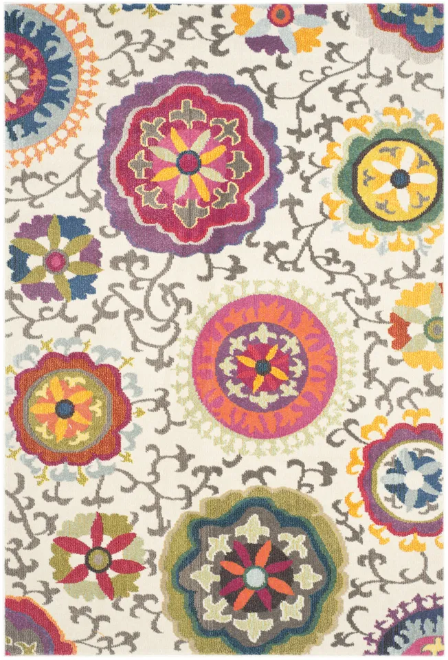 Arlo Home Woven Area Rug, MNC233A, Ivory/Multi,  3' X 5'