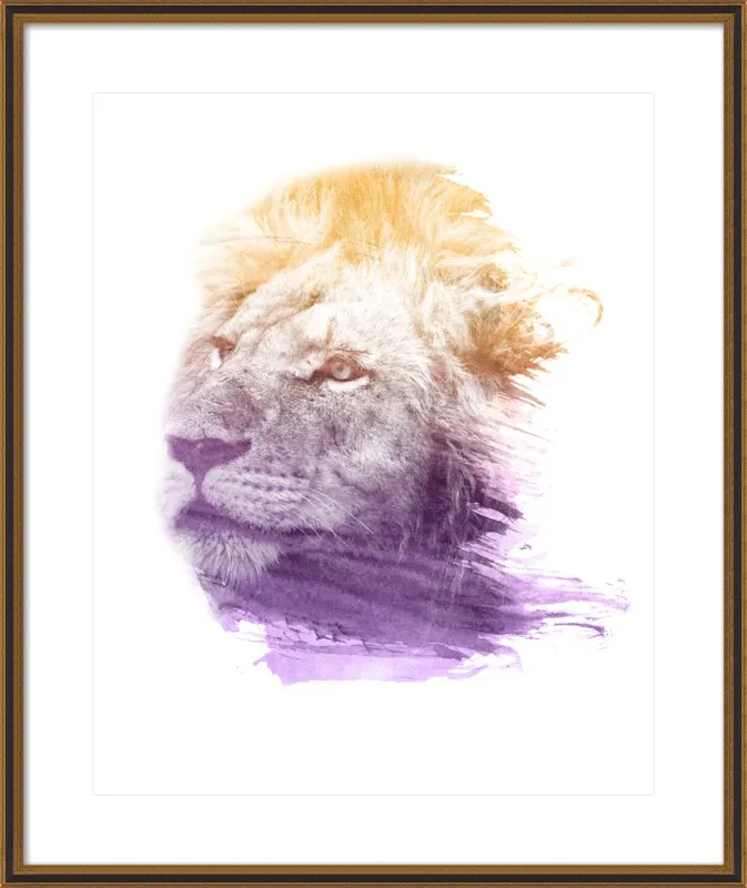 LION SUPERIMPOSED WATERCOLOR by Emiliano Deificus for Artfully Walls