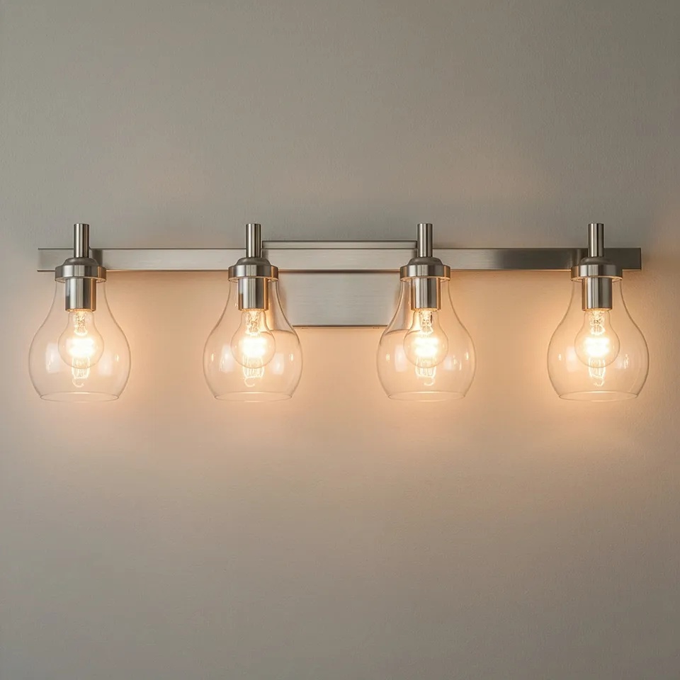 Possini Euro Danvers 31" Wide Brushed Nickel 4-Light Bath Light