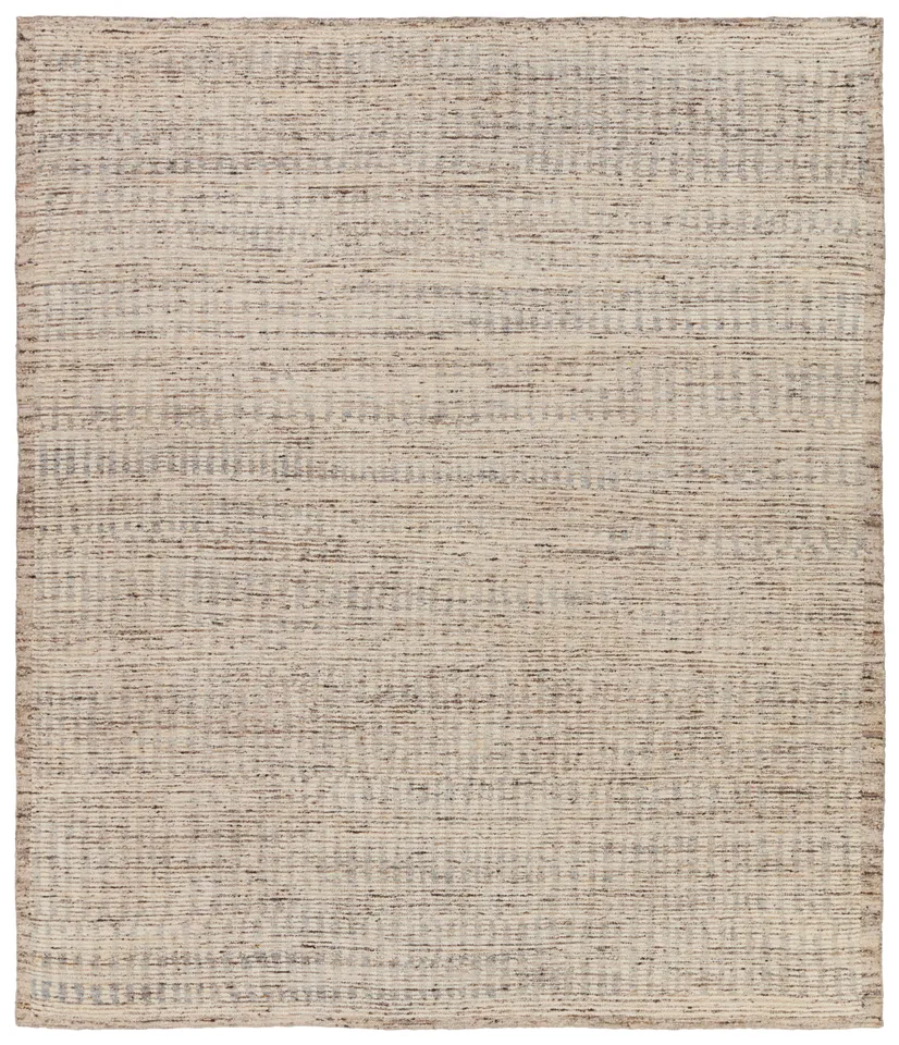 Camino Hand-Knotted Solid Tan/ Cream Area Rug (9'X12')