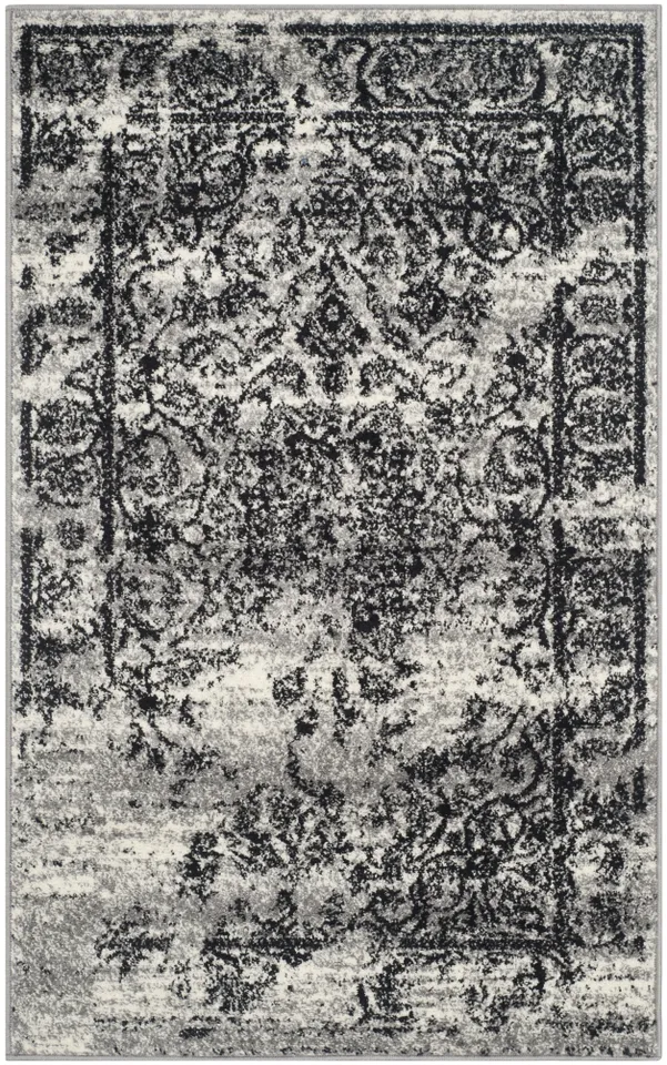 Arlo Home Woven Area Rug, ADR101A, Silver/Black,  4' X 6'