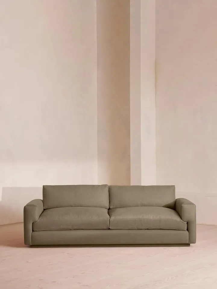 Mossley Three Seater Sofa, Linen, Sage, US