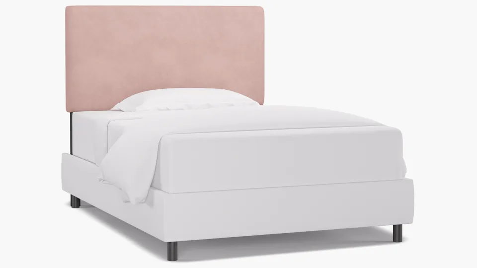 Square Back Headboard, Blush Classic Velvet, Full