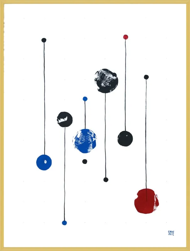 7 black 2 red 4 blue by Skye Schuchman for Artfully Walls