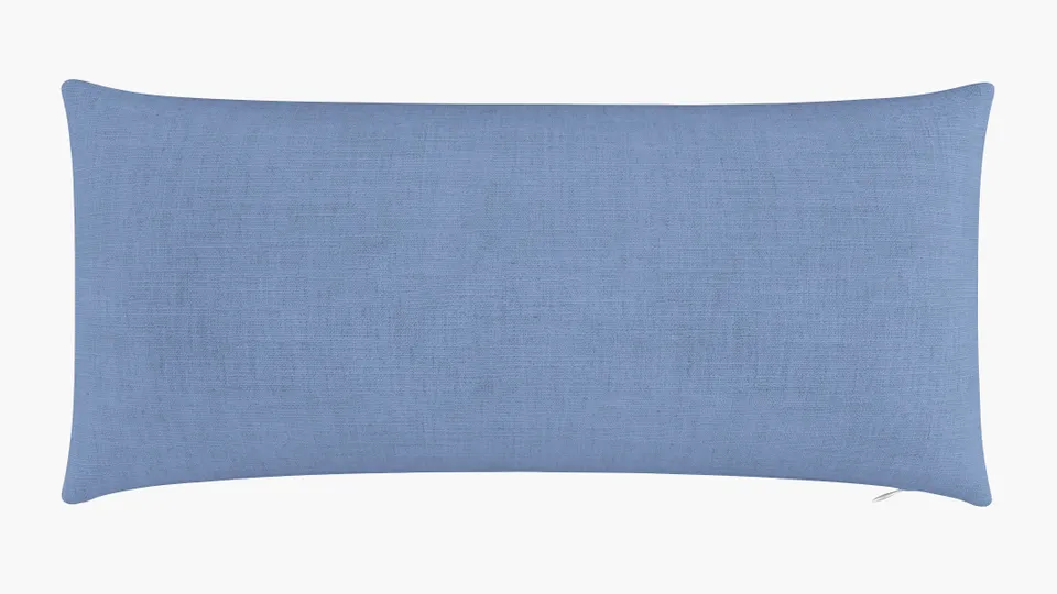 Throw Pillow 14" x 30", French Blue Linen, 14" x 30"
