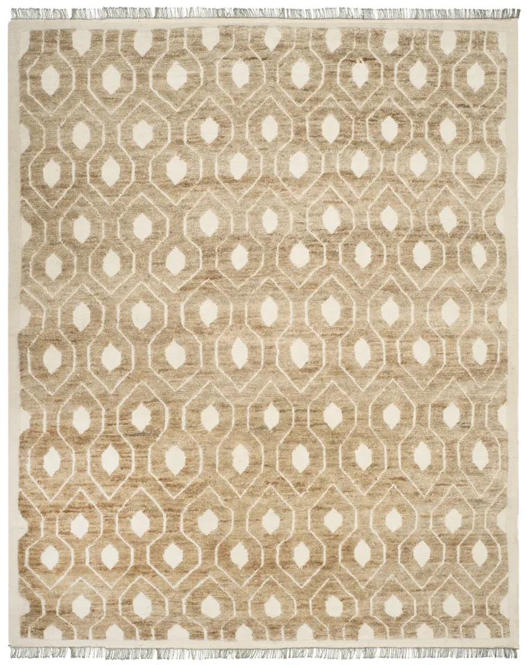 Arlo Home Hand Knotted Area Rug, TGR642A, Ivory/Multi,  8' X 10'
