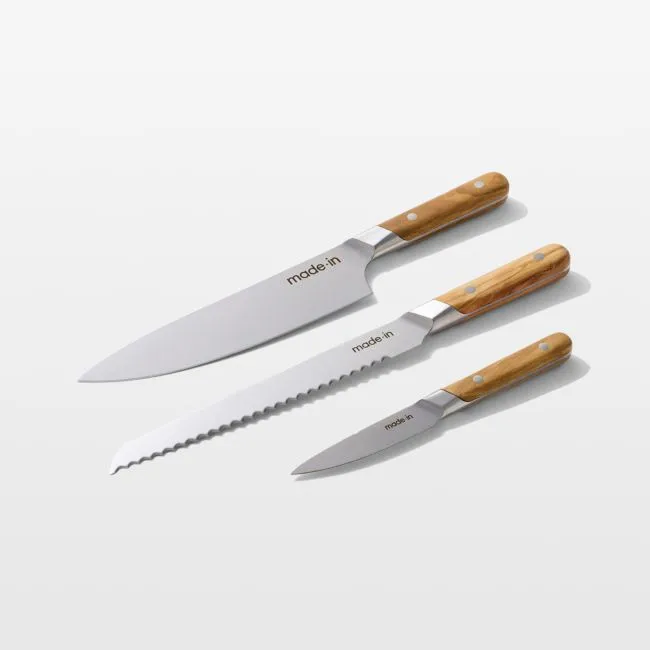 Made In Olivewood 3-Piece Knife Set