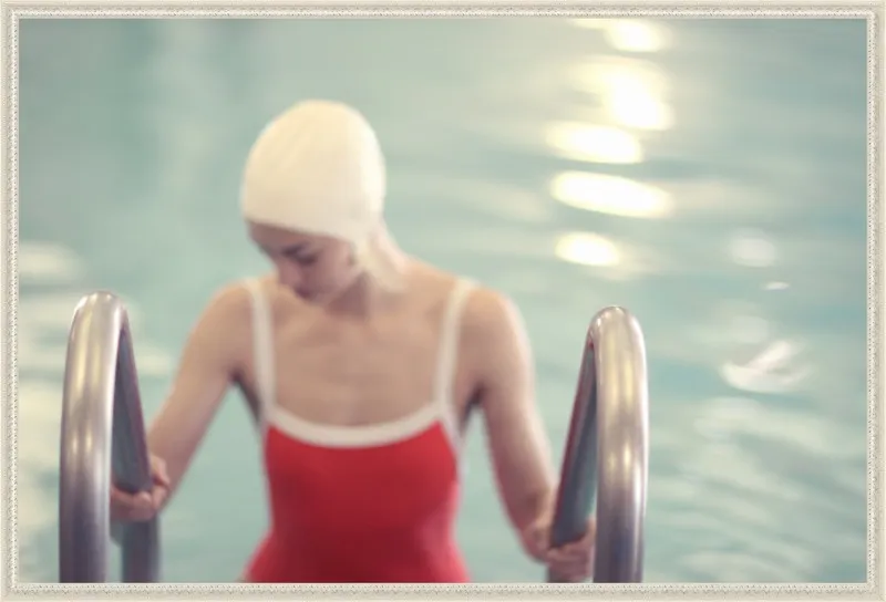 Swimmer in a Red Suit by Lucy Snowe for Artfully Walls