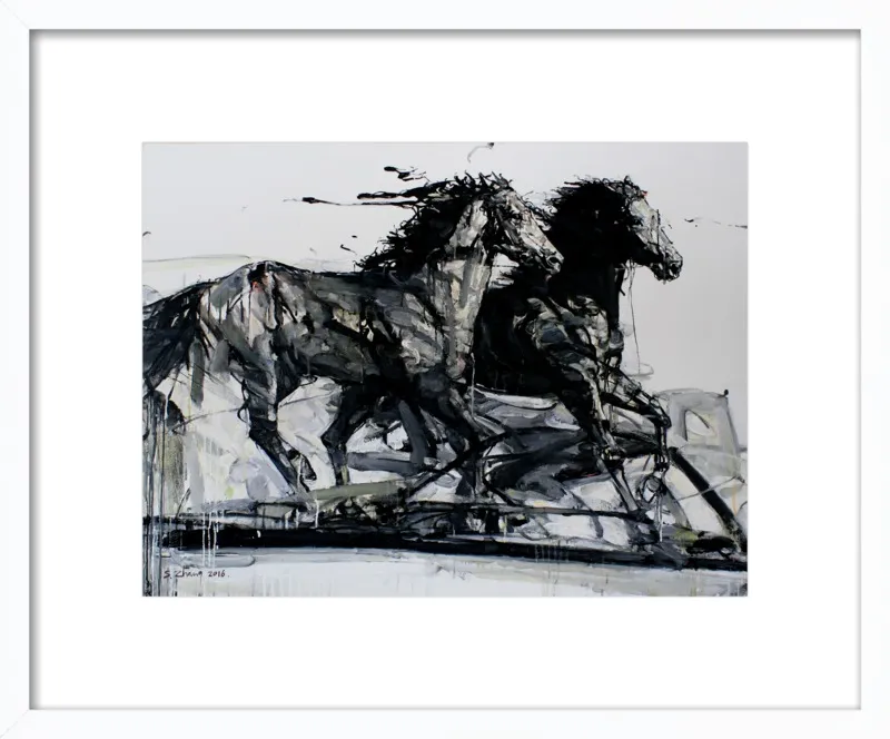 Black Stallions by Shao Y. Zhang for Artfully Walls