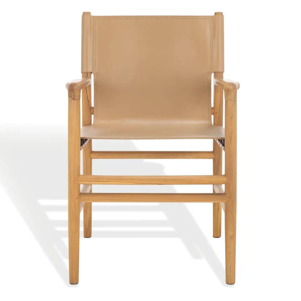 Cassaphina Leather Arm Chair - Tan/Natural