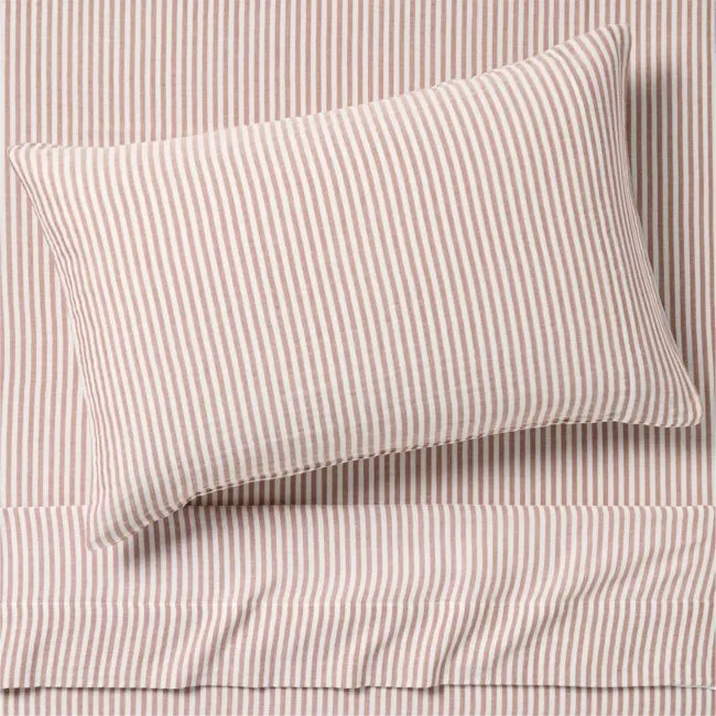 Supersoft Brulee Brown Striped 100% Organic Cotton Gauze Kids Twin Sheet Set