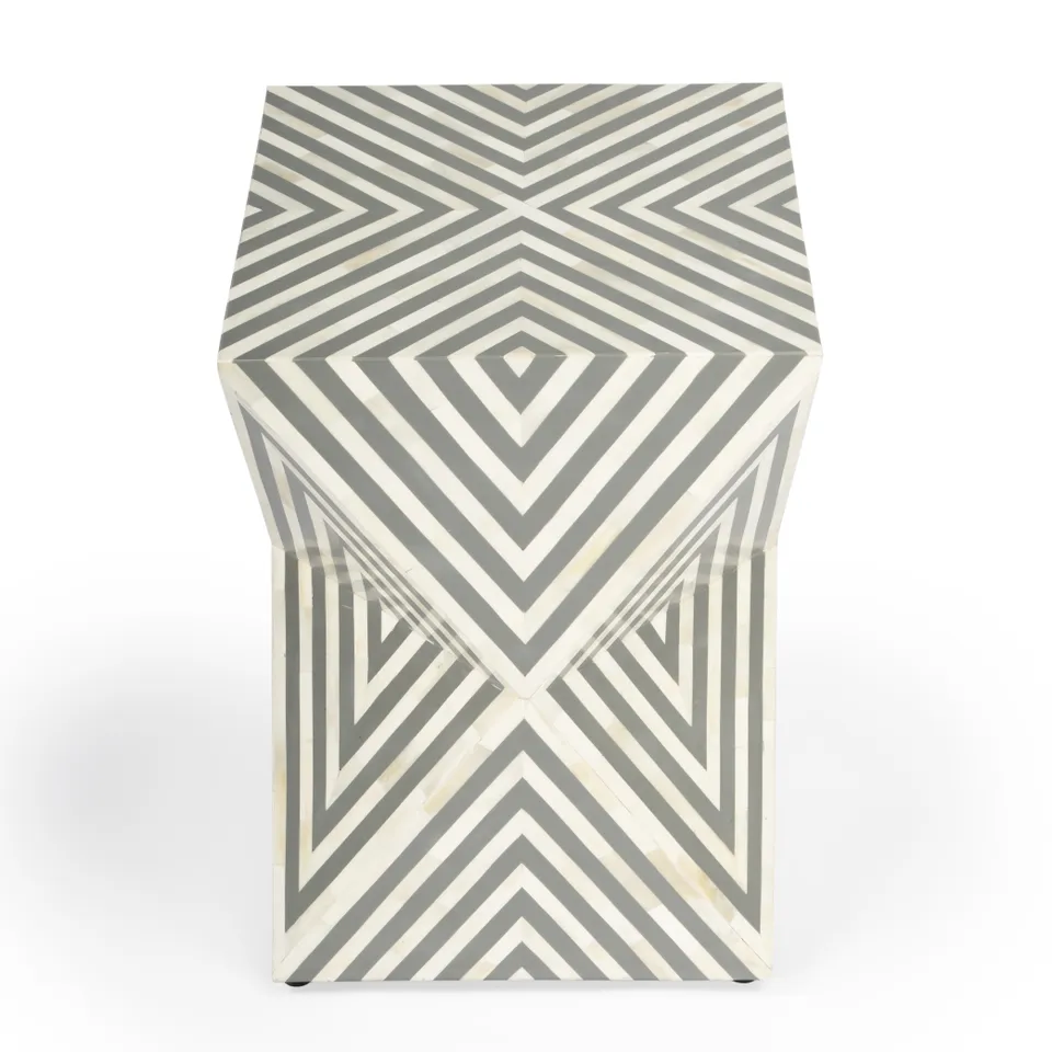 Anais Grey  Bone Side Table