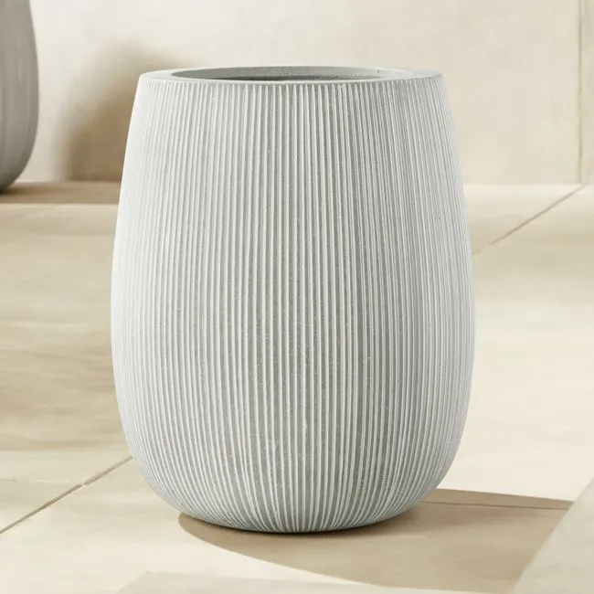 Pod Grey Cement Indoor/Outdoor Large Planter 20.75"H