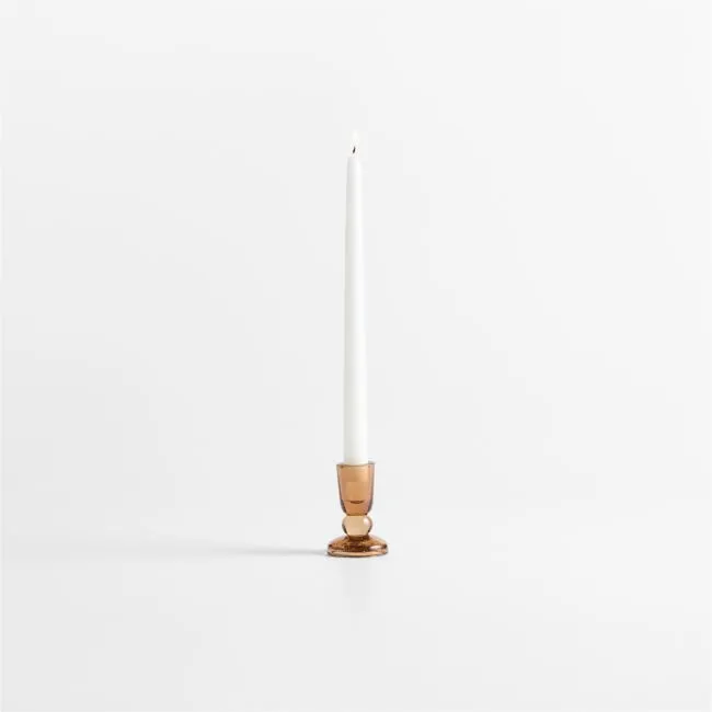 Genoa Small Brown Glass Taper Holder 3.5"