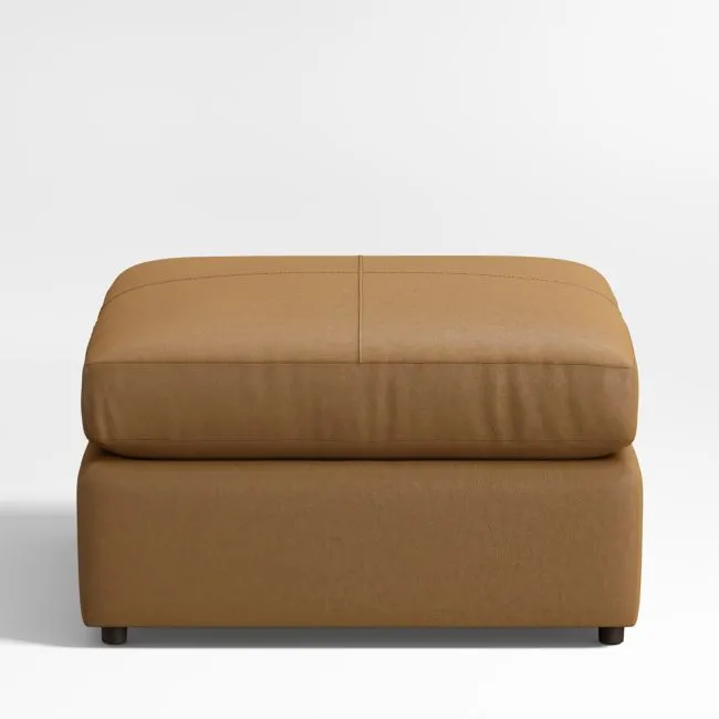 Lounge Classic 34" Leather Square Cocktail Ottoman