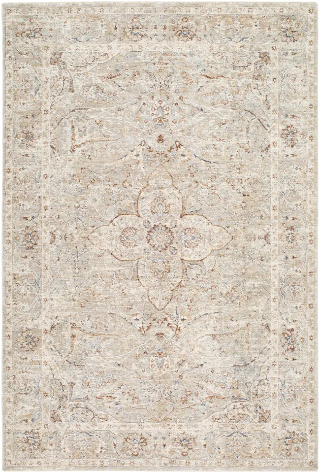 Poem White Indoor 2' x 2'11" Machine Woven Rug