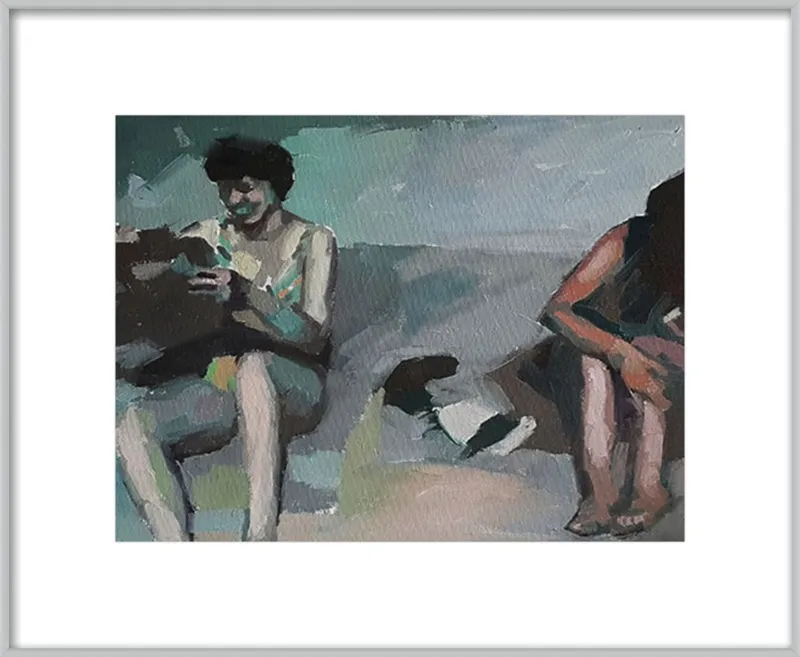 Girls at the beach by Mary Sinner for Artfully Walls
