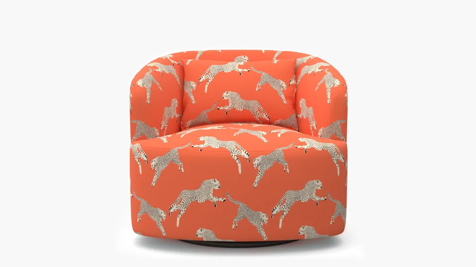 Deco Swivel Chair, Henna Cheetah