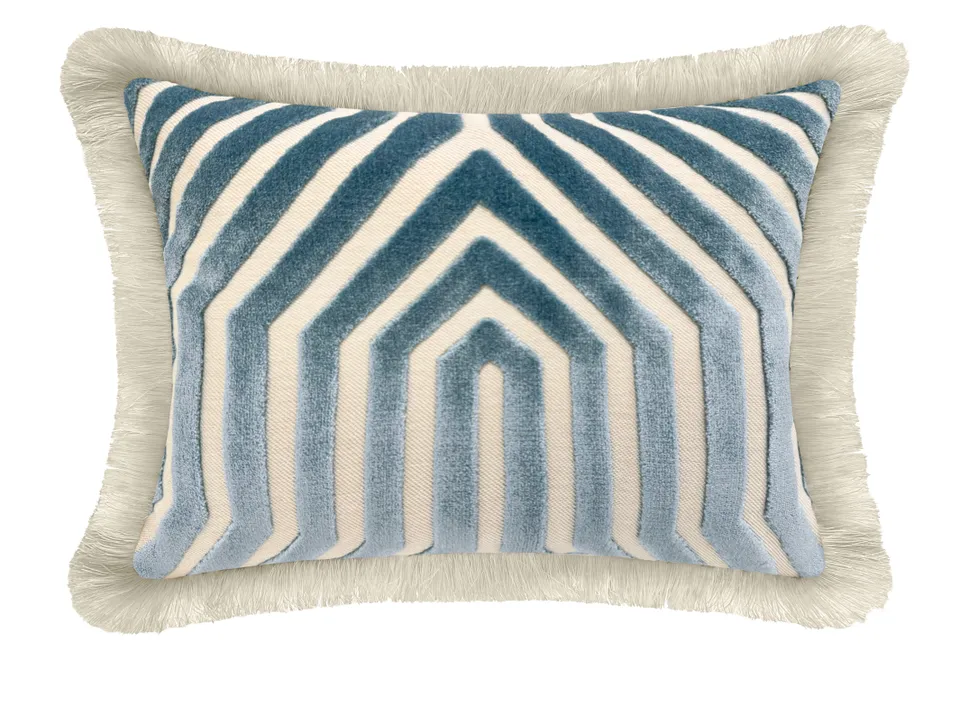 THE MINI :: VANDERBILT // MARINE + FRINGE | SCHUMACHER - THE MINI 10" X 12" / Bone Fringe