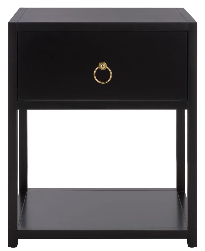 Sadie 1 Drawer 1 Shelf Nightstand - Black