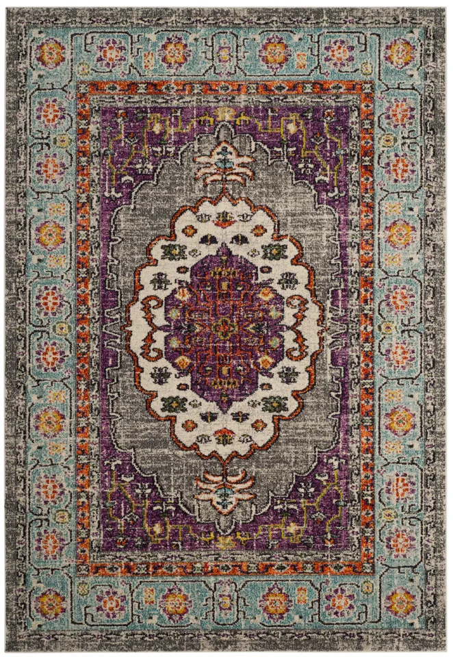 Arlo Home Woven Area Rug, MNC246L, Violet/Light Blue,  4' X 5' 7"