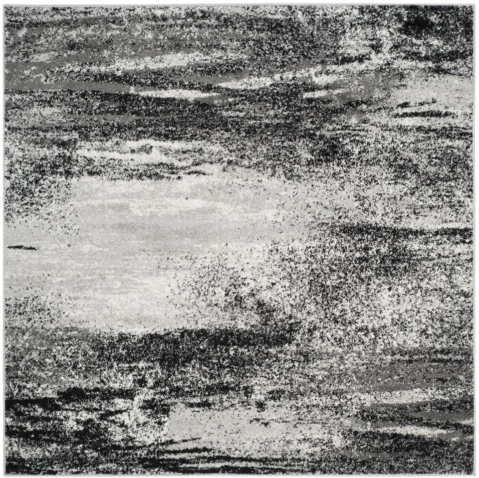 Arlo Home Woven Area Rug, ADR112G, Silver/Multi,  6' X 6' Square