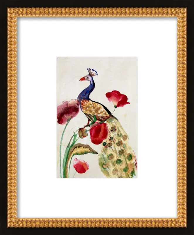 blue gold peacock by Ruti Shaashua for Artfully Walls