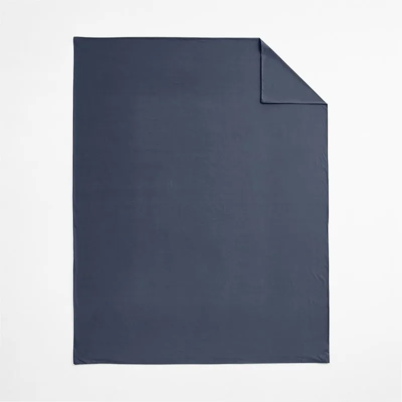 Cozy Cloud Deep Indigo Organic Washed Cotton Kids Twin Duvet Cover