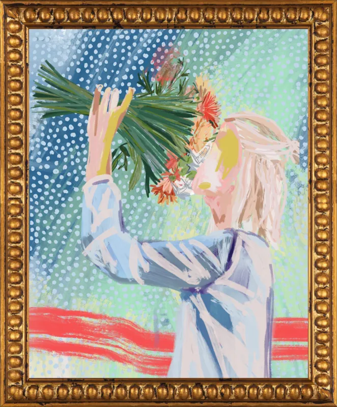 I like to stop and smell the roses  by Jamie Corley for Artfully Walls
