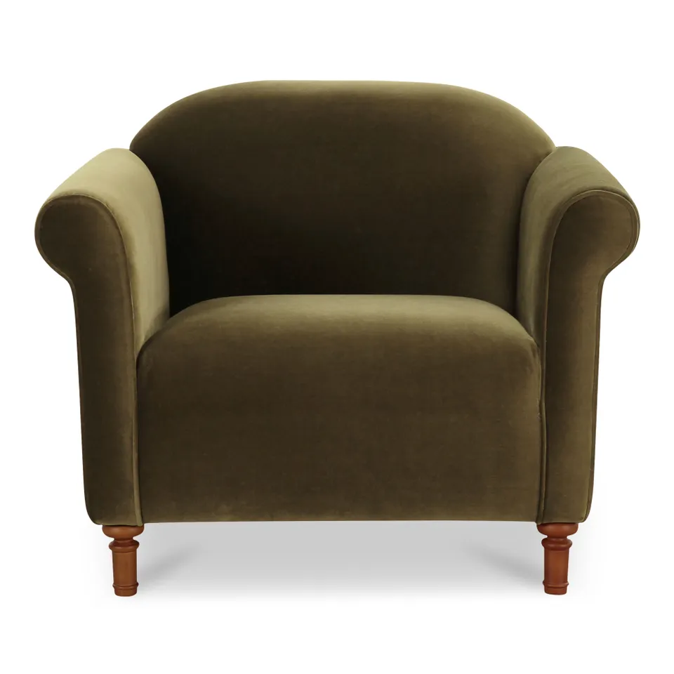 Harmony Accent Chair Dark Green Faux Mohair