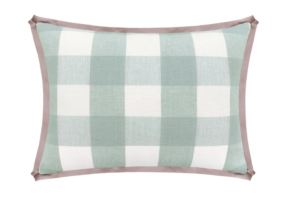 THE MINI :: CHARLESTON CHECK // SPA BLUE - SWATCH 4" X 4" / BUTTERFLY FLANGE / Smokey Lavender