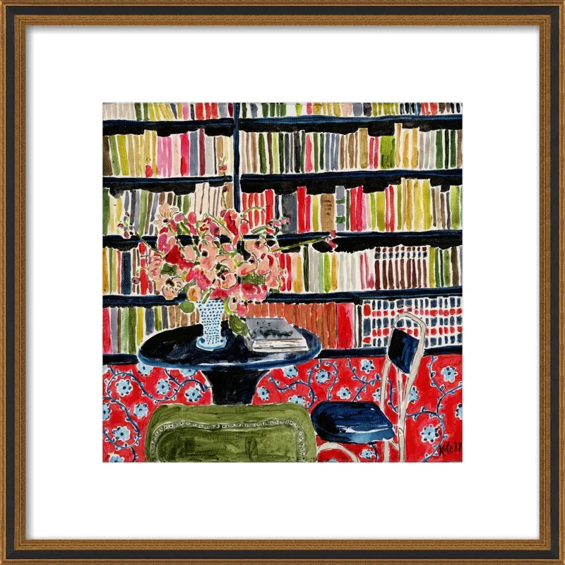 Books with Flowers by Kate Lewis for Artfully Walls
