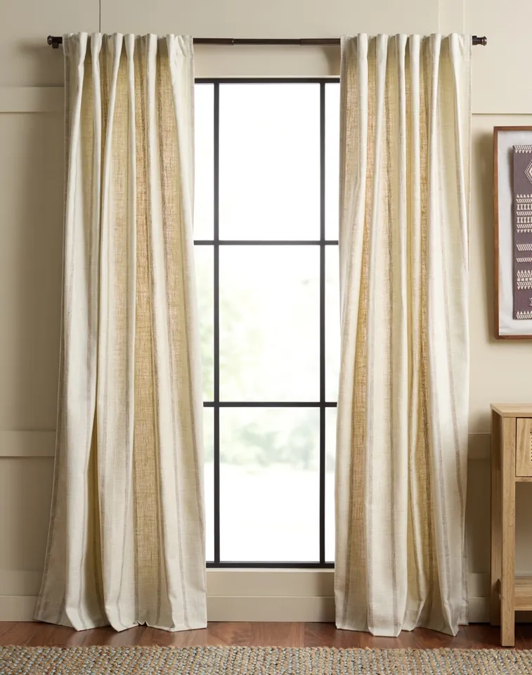 Lane Window Panels 52x84", Set of 2 - Light Beige / Light Brown