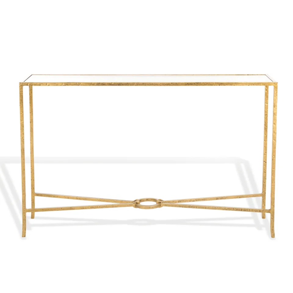 Tauri Metal Console Table - Brass/Clear