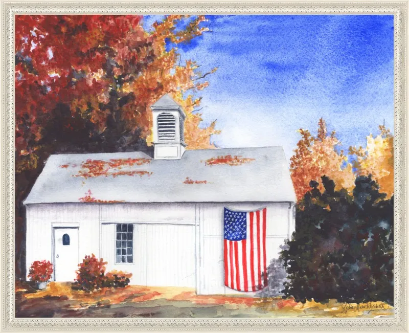 The Ross Barn in Fall by Lydia Marie Elizabeth for Artfully Walls