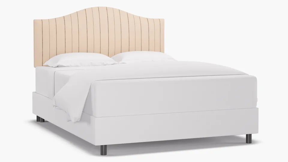 Camelback Headboard, Charcoal Fritz, Queen