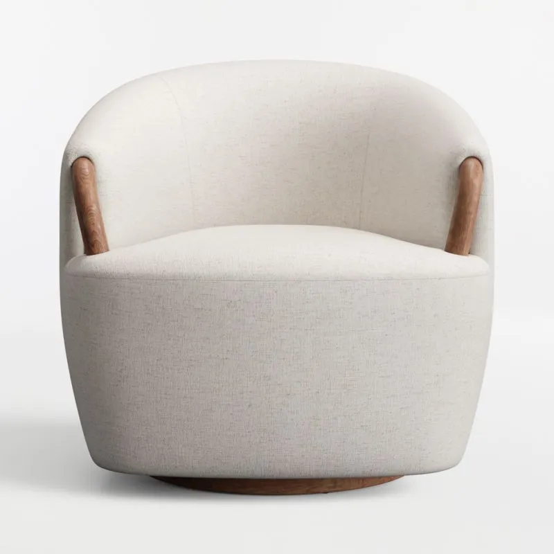 Rapallo Wood Swivel Accent Chair