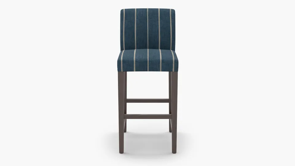 Signature Dining Bar Stool, Indigo Felix, Espresso Square Tapered Leg
