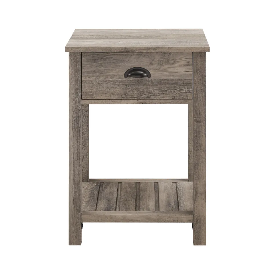 18" Country Single Drawer Nightstand - Grey Wash