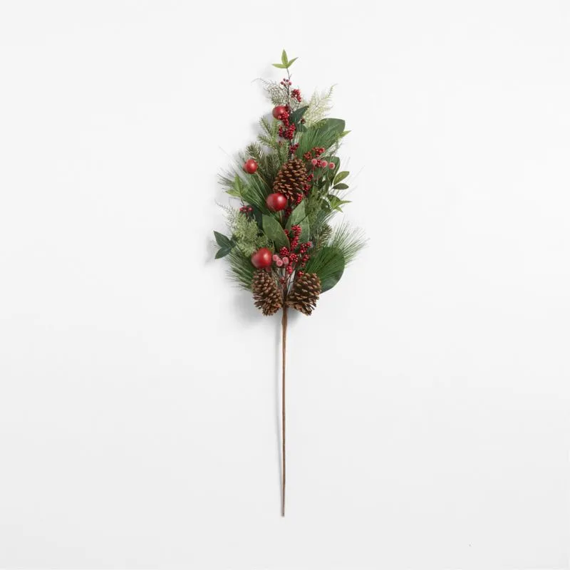 Faux Greenery and Apple Holiday Stem 47"