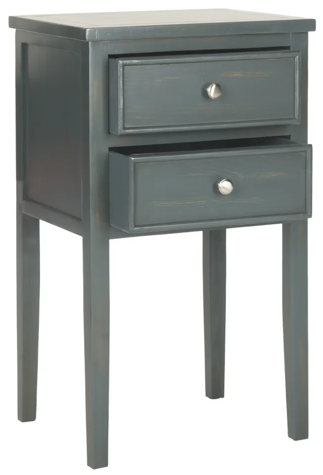 Toby Nightstand With Storage Drawers - Steel Teal