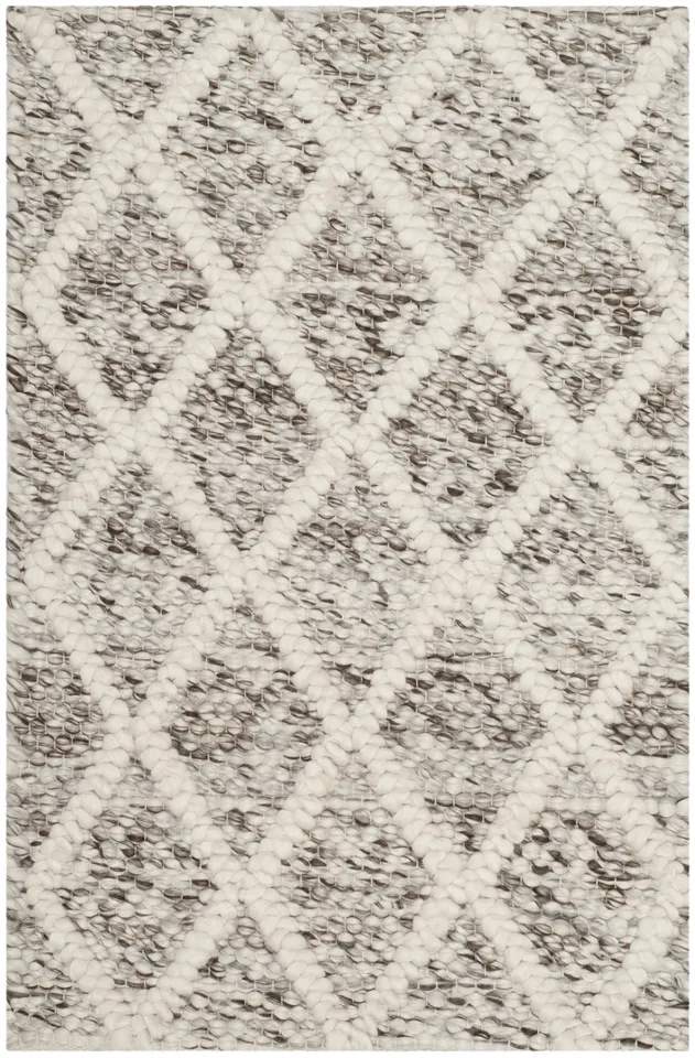 Arlo Home Hand Woven   Area Rug, NAT711A, Ivory/Stone,  2' X 3'