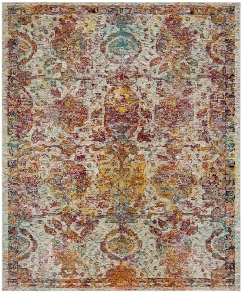 Arlo Home Woven Area Rug, CRS505A, Light Blue/Orange,  8' X 10'