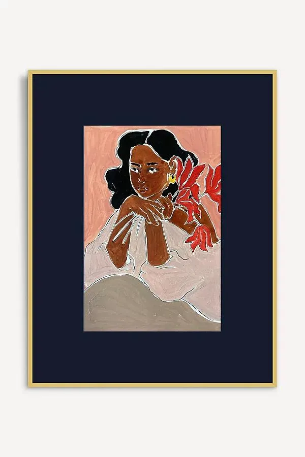 Portrait With Flowers Wall Art